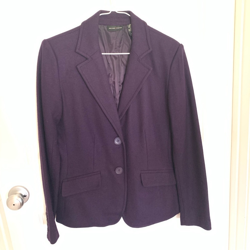 New York & Company Purple wool blend blazer 4